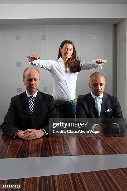 therapist with anti-stress therapy with business men - coo stock pictures, royalty-free photos & images