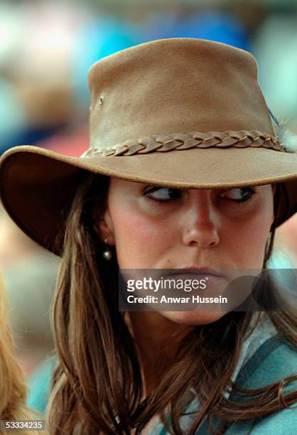 Kate Middleton, girlfriend of Prince William, attends the second day of the Gatcombe Park Festival of British Eventing at Gatcombe Park, on August 6,...