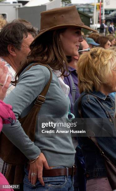 Kate Middleton, girlfriend of Prince William, attends the second day of the Gatcombe Park Festival of British Eventing at Gatcombe Park, on August 6,...