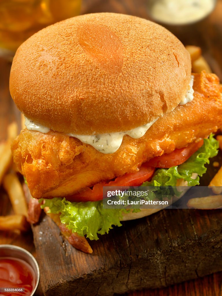 Beer Battered Fish Burger