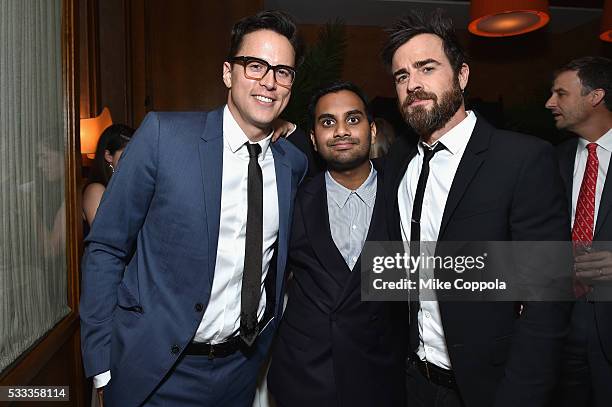 Cary Fukunaga, Aziz Ansari and Justin Theroux attend The 75th Annual Peabody Awards Ceremony at Cipriani Wall Street on May 21, 2016 in New York City.