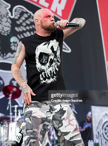 Singer Ivan Moody of Five Finger Death Punch performs at MAPFRE Stadium on May 21, 2016 in Columbus, Ohio.