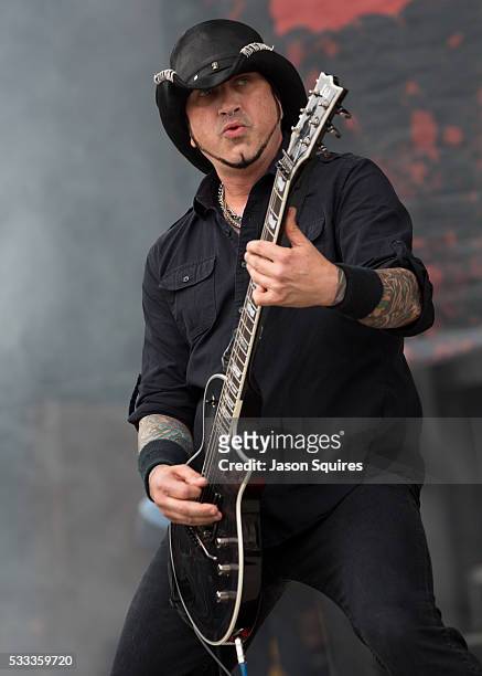Musician Tom Maxwell of HELLYEAH performs at MAPFRE Stadium on May 21, 2016 in Columbus, Ohio.