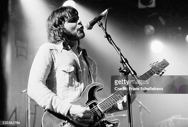 Gaz Coombes of British group Supergrass, performs on June 20th 1995 at the Melkweg in Amsterdam, the Netherlands.