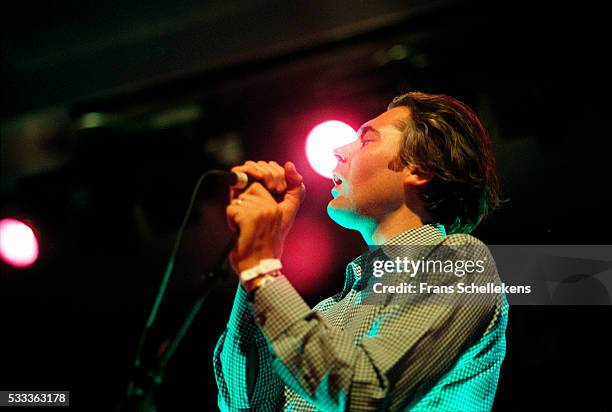 Singer Stuart Staples performs with The Tindersticks, during Crossing Border festival on September 13th 1997 at the Congresgebouw in the Hague, the...