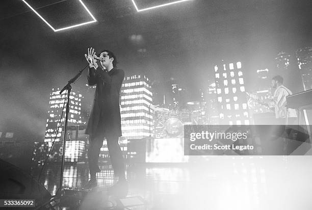 Matthew Healy and George Daniel of The 1975 perform on May 21, 2016 in Rochester Hills, Michigan.