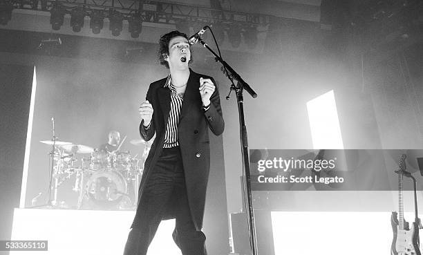 George Daniel and Matthew Healy of The 1975 performs on May 21, 2016 in Rochester Hills, Michigan.