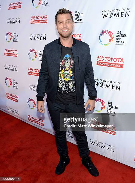 Recording artist Lance Bass attends An Evening with Women benefiting the Los Angeles LGBT Center at the Hollywood Palladium on May 21, 2016 in Los...