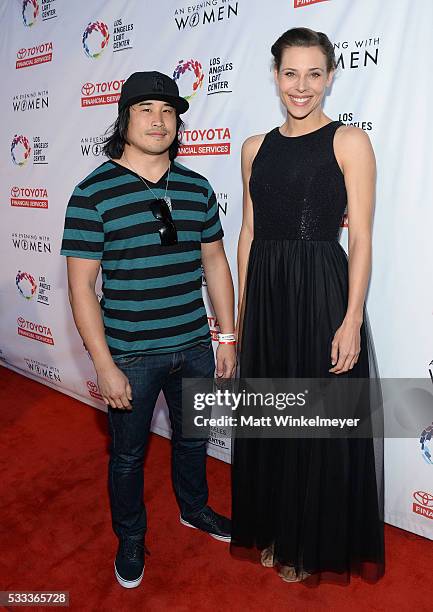 Joe Chung and Lauren Deja attend An Evening with Women benefiting the Los Angeles LGBT Center at the Hollywood Palladium on May 21, 2016 in Los...