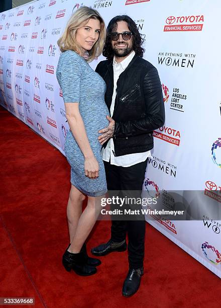 Actress Viva Blanca and musician Antonio Beliveau attend An Evening with Women benefiting the Los Angeles LGBT Center at the Hollywood Palladium on...