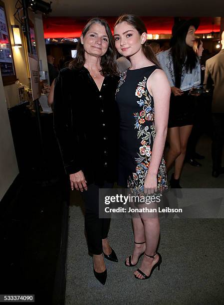 Actress Emily Robinson and guest attend An Evening with Women benefiting the Los Angeles LGBT Center at the Hollywood Palladium on May 21, 2016 in...