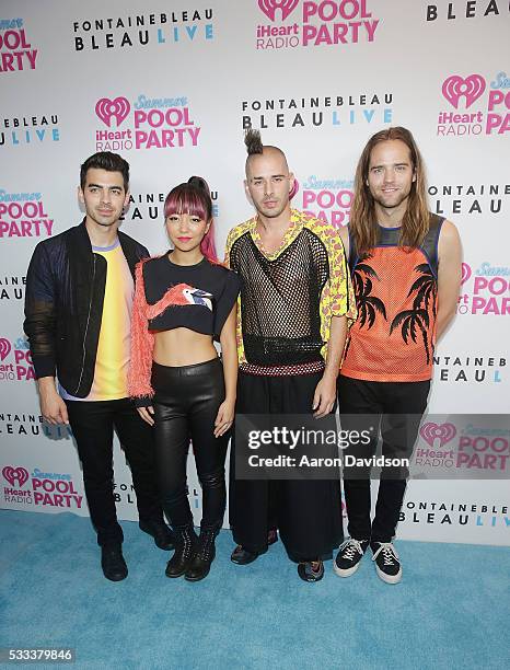 Joe Jonas, Jack Lawless, Cole Whittle, and JinJoo Lee IHeartRadio Summer Pool Party 2016>> at Fontainebleau Miami Beach on May 21, 2016 in Miami...