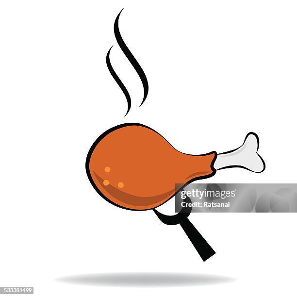 roasting chicken - spit roast stock illustrations