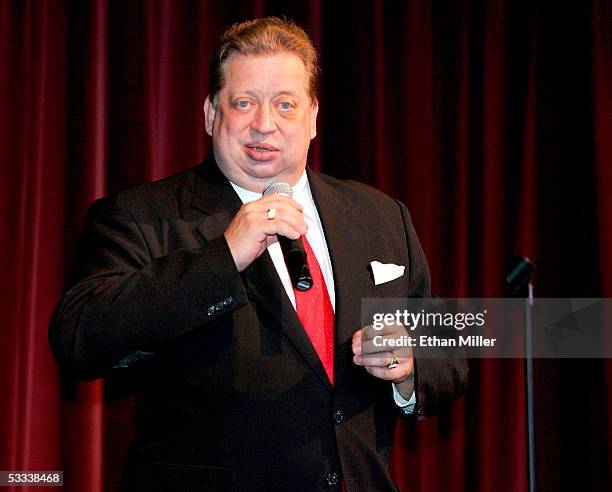 Rodney Dangerfield impersonator Frank Grata of Nevada performs on opening night of the International Guild of Celebrity Impersonators & Tribute...