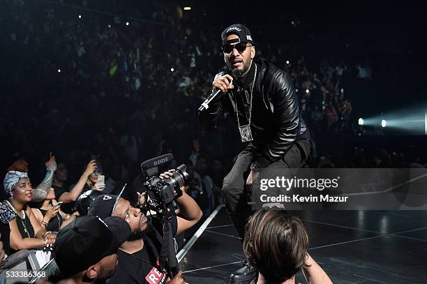 Swizz Beatz performs onstage during the Puff Daddy and The Family Bad Boy Reunion Tour presented by Ciroc Vodka and Live Nation at Barclays Center on...