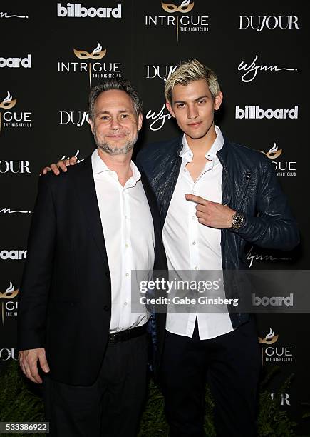 Of DuJour Media Jason Binn and singer Nick Hissom attend Billboard Music Awards Kick-Off Party with CEO John Amato, hosted by DuJour Media's Jason...