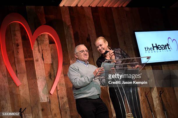 Chairman and CEO, Azoff/MSG Entertainment, Irving Azoff and tv personality Chelsea Handler speak onstage during The Heart Foundation 20th Anniversary...