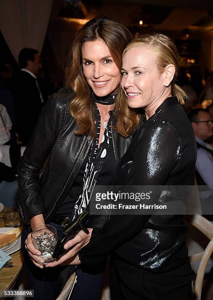 Model Cindy Crawford and TV personality Chelsea Handler attend The Heart Foundation 20th Anniversary Event honoring Discovery Land Company's Mike...