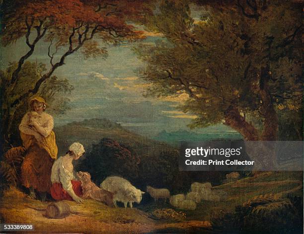 Landscape with Women, Sheep and Dog' , from 'A Catalogue of the Pictures and Drawings in the collection of Frederick John Nettleford, Volume IV,' by...