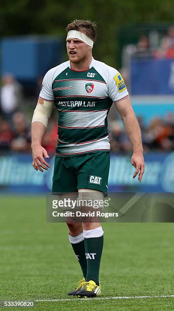 Brendan O'Connor of Leicester looks on during the Aviva Premiership semi final match between Saracens and Leicester Tigers at Allianz Park on May 21,...