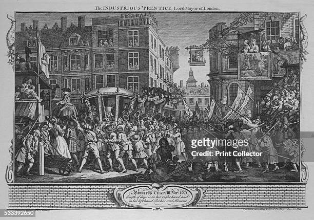 The Industrious 'Prentice Lord-Mayor of London' - Plate 12 from 'Industry and Idleness' , from 'William Hogarth,' by Austin Dobson , 1904. The...