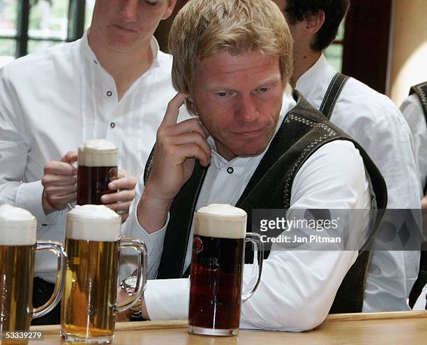 Oliver Kahn during a photo session of Bayern Munich on August 8, 2005 in Munich, Germany. Bayern Munich Team are fitted out in traditional bavarian...