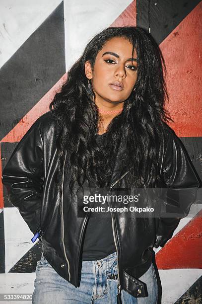 Bibi Bourelly poses backstage on Day 3 of The Great Escape Festival on May 21, 2016 in Brighton, England.