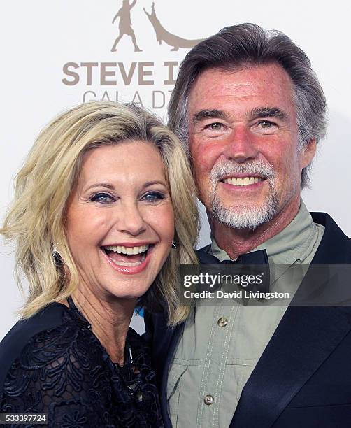 Singer Olivia Newton-John and husband John Easterling attend the Steve Irwin Gala Dinner at JW Marriott Los Angeles at L.A. LIVE on May 21, 2016 in...