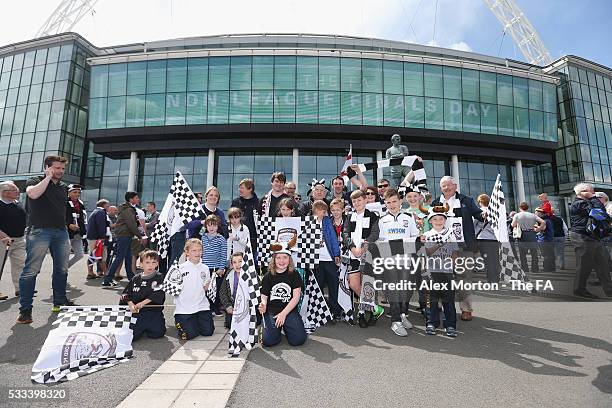 Hereford fans during The FA Vase Final between Hereford FC and Morpeth Town AFC at Wembley Stadium on May 22, 2016 in London, England.