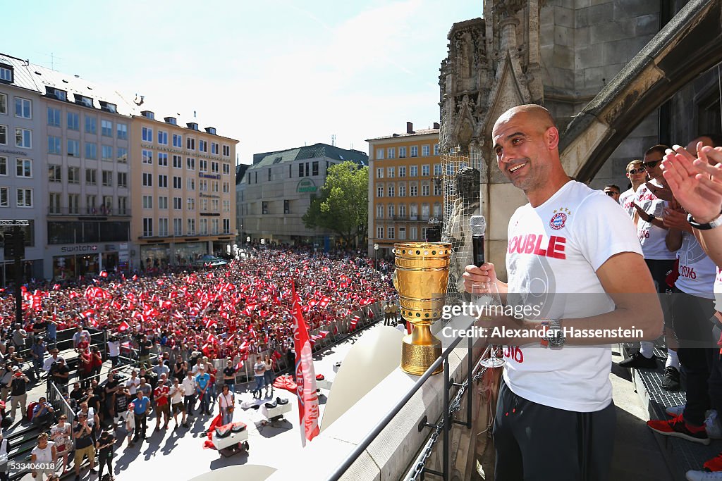 FC Bayern Muenchen Celebrates Winning The DFB Cup 2016