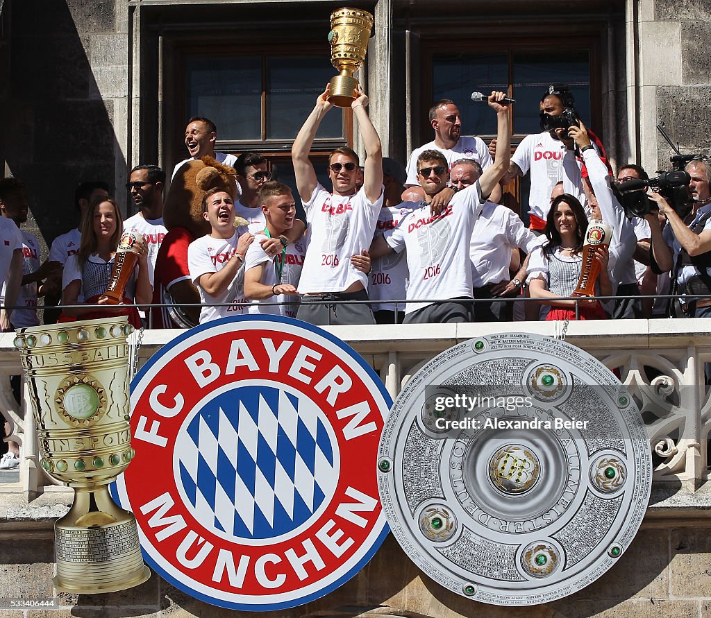 FC Bayern Muenchen Celebrates Winning The DFB Cup 2016