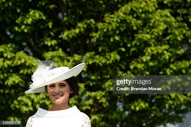 Kildare , Ireland - 22 May 2016; Winner of the Best Dressed Lady Kirsty Farrell, from Newry, Co. Down, during the Irish Guineas Racing at the Curragh...