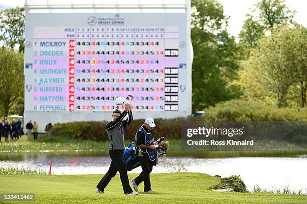 Rory McIlroy of Northern Ireland acknowledges the crowd on the 18th green during the final round of the Dubai Duty Free Irish Open Hosted by the Rory...