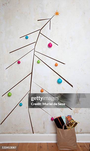 home made  christmas tree - copenhagen christmas stock pictures, royalty-free photos & images