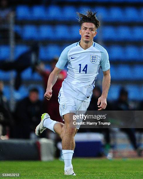 Jack Grealish of England during the Toulon Tournament match between England and Portugal at Stadium Leo Lagrange on May 19, 2016 in Toulon, France.