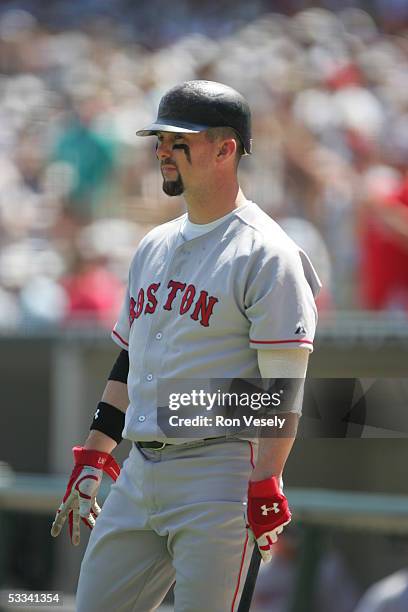 Trot Nixon of the Boston Red Sox waits to bat during the game against the Chicago White Sox at U.S. Cellular Field on July 24, 2005 in Chicago,...