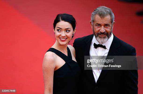 Mel Gibson and Rosalind Ross attend the closing ceremony of the 69th annual Cannes Film Festival at the Palais des Festivals on May 22, 2016 in...