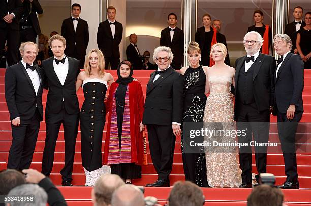 Jury members Arnaud Desplechin, Laszlo Nemes, Vanessa Paradis, Katayoon Shahabi, Valeria Golino, George Miller, Kirsten Dunst, Donald Sutherland and...