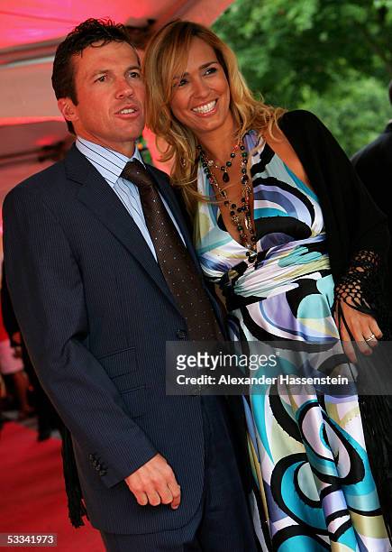 Former German soccer star Lothar Matthaeus poses with his wife Marijana Matthaeus during the ceremony of the Sport Bild Award 2005 at the Restaurant...