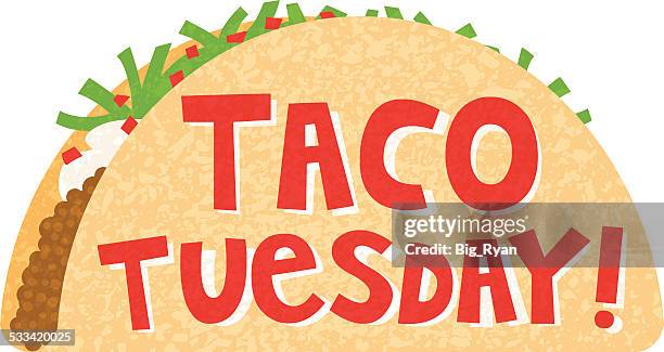stockillustraties, clipart, cartoons en iconen met taco tuesday - dinsdag