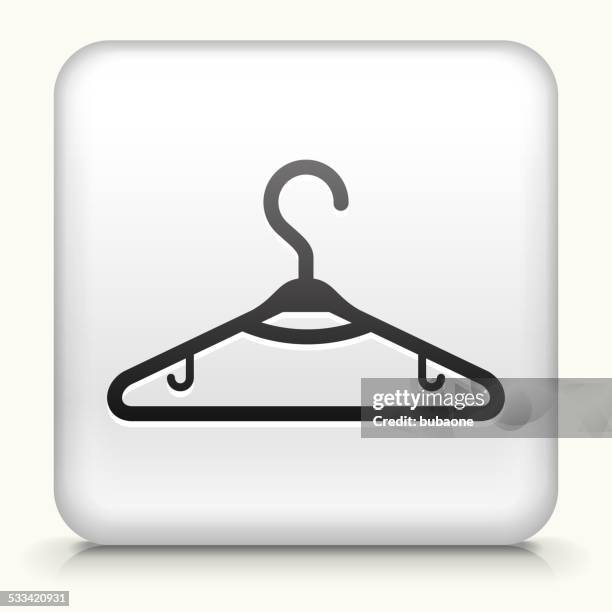 square button with dress hanger - wooden hanger stock illustrations