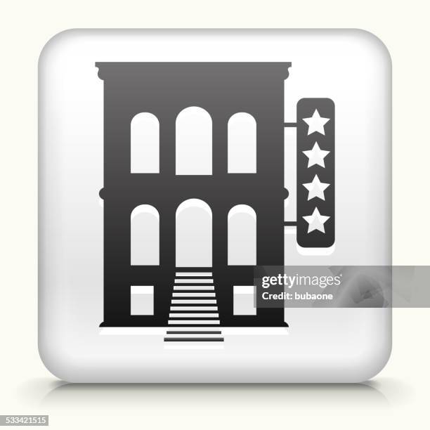 square button with five star hotel royalty free vector art - inn stock illustrations