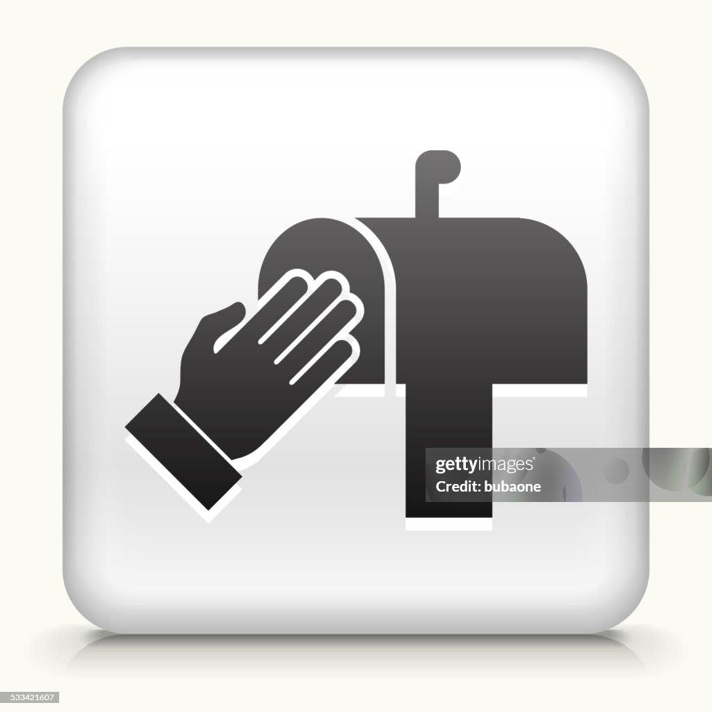 Square Button with Mail Box royalty free vector art