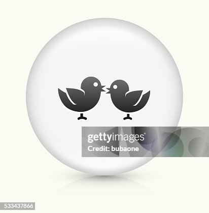 Birds icon on white round vector button Birds icon on white round vector button