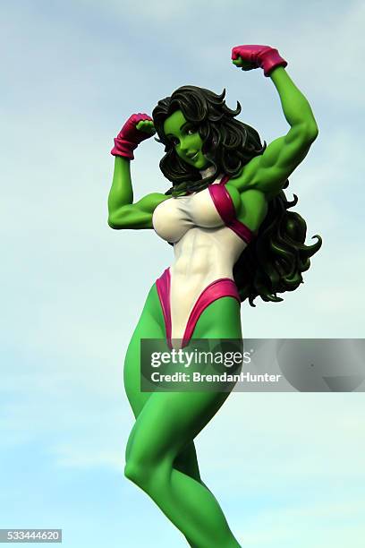 green woman - marvel fantastic four stock pictures, royalty-free photos & images