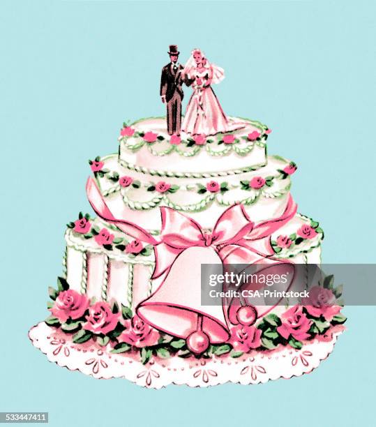 wedding cake - wedding cake stock illustrations