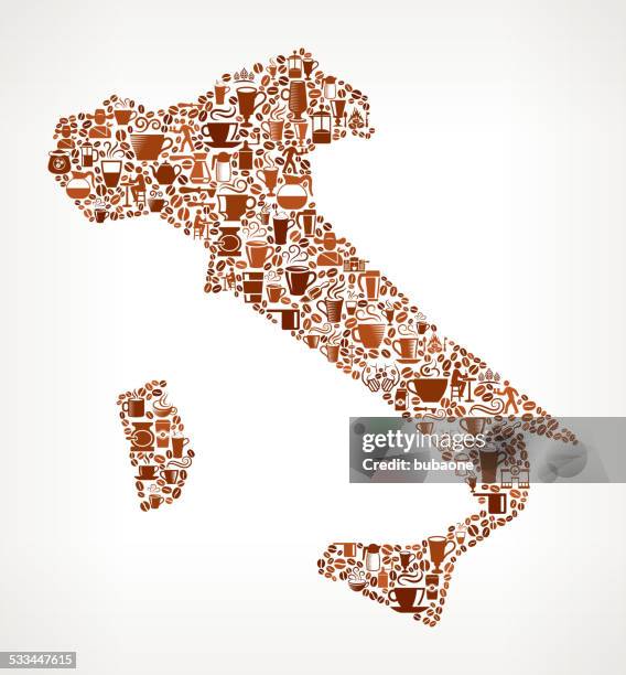 italy map royalty free vector coffee background graphic - lire stock illustrations