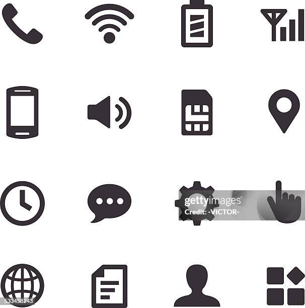 mobile umgebung icons-acme series - sim karte stock-grafiken, -clipart, -cartoons und -symbole