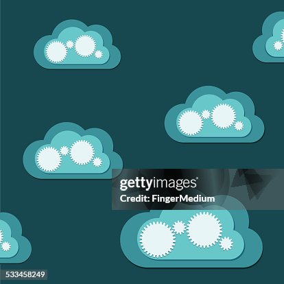 Cloud with gears Cloud with gears