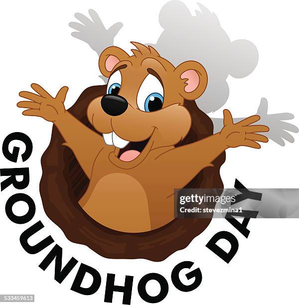 groundhog day - groundhog shadow stock illustrations